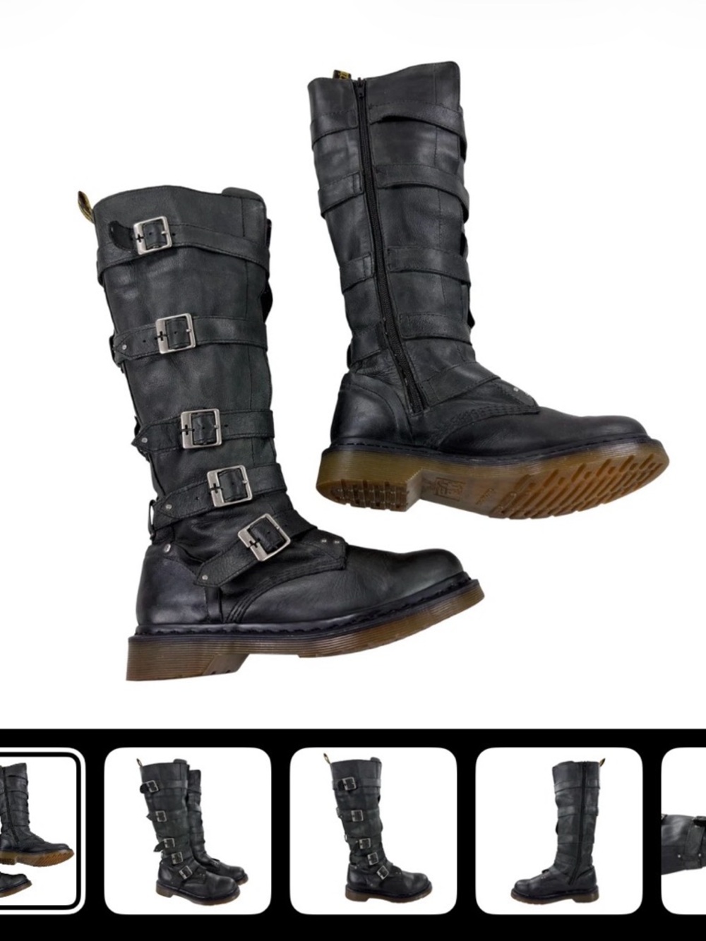 Doc Martins Airwalk Buckle Knee-High Combat Boots